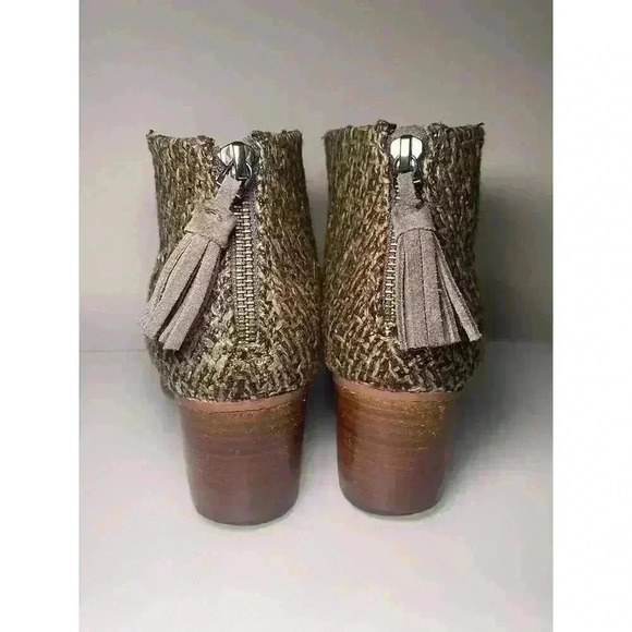 Toms Womens Leila Bootie Grey Felt Shine Zip Up Size 9 Shoes Boots Block Heel - Picture 4 of 16